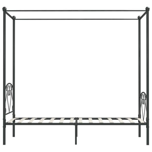 vidaXL Bed Frame Gray Metal Single Durable Bed Frame Rectangular