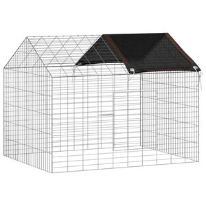 vidaXL Rabbit Cage Silver 400 x 78 x 78 cm Galvanised Steel