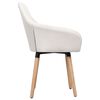 vidaXL Dining Chair Set of 2 Cream Fabric and solid wood legs Standard
