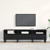 vidaXL TV Cabinet Black Oak 59.06 x 11.81 x 17.52 in Engineered Wood