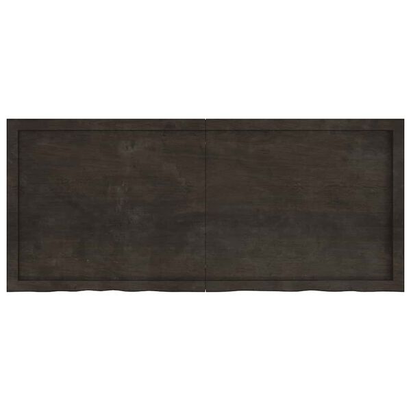 vidaXL Bathroom Countertop Dark Brown 55.1 x 23.6 x (0.8-2.4) " Treated Solid Wood