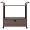 vidaXL Bar Cart with Drawer Brown 39.4"x17.7"x38.2" Poly Rattan