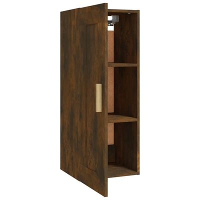 vidaXL Wall Cabinet Smoked Oak 13.8"x13.4"x35.4" Engineered Wood