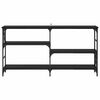 vidaXL Console Table with Shelf Black Oak 59.06 x 11.42 x 30.12 in