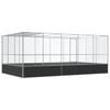 vidaXL Aviary Silver Galvanized steel Large Aviary Rectangular
