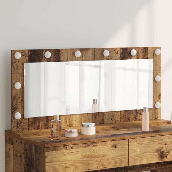 vidaXL Vanity Mirror with Mirror Old Wood 39.37 x 17.72 x 7.09 in