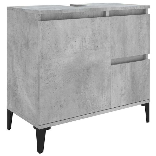 vidaXL Bathroom Cabinet Concrete Gray Engineered Wood Medium