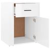 vidaXL Bedside Cabinet High gloss white Engineered wood 19.7x14.2x23.6 in