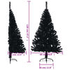 vidaXL Artificial Half Christmas Tree with Stand Black 4 ft PVC