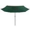 vidaXL Garden Parasol Green Polyester, Metal Large Tiltable