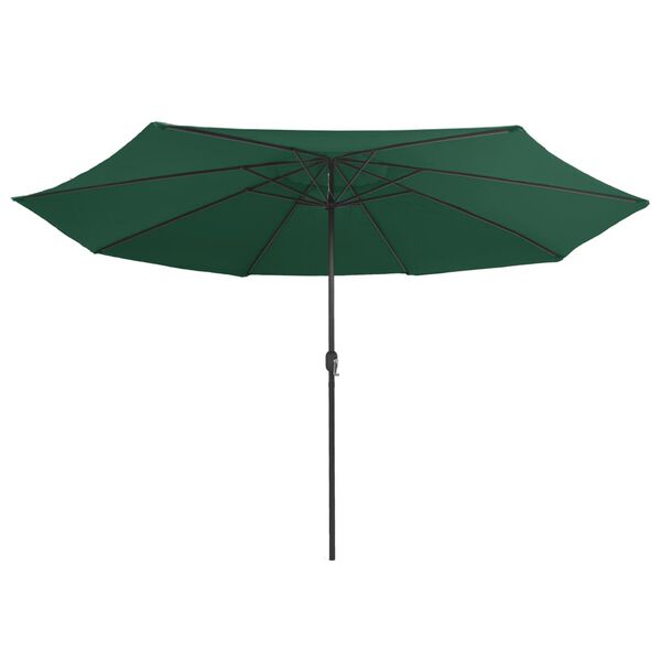 vidaXL Garden Parasol Green Polyester, Metal Large Tiltable