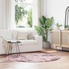vidaXL Shaggy Rug Dusty Pink 100% Polyester 63 in Round Foldable
