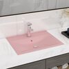vidaXL Luxury Basin with Faucet Hole Matt Pink 23.6x18.1" Ceramic