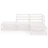 vidaXL Garden Lounge Set White Solid pinewood Medium Modular