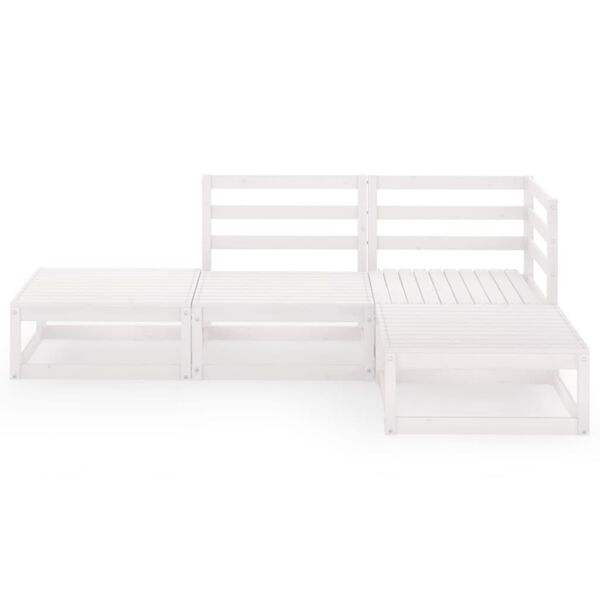 vidaXL Garden Lounge Set White Solid pinewood Medium Modular