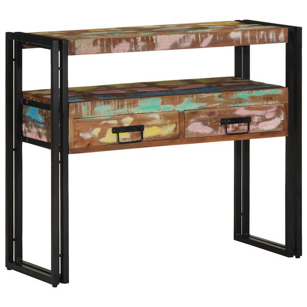 vidaXL Console Table Multicolour 90 x 33 x 75 cm solid reclaimed wood