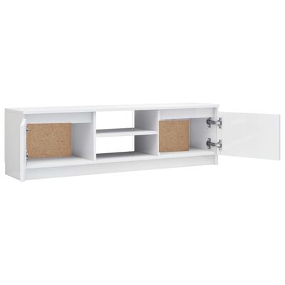 vidaXL TV Stand High Gloss White 47.2" x 11.8" x 14" Engineered Wood