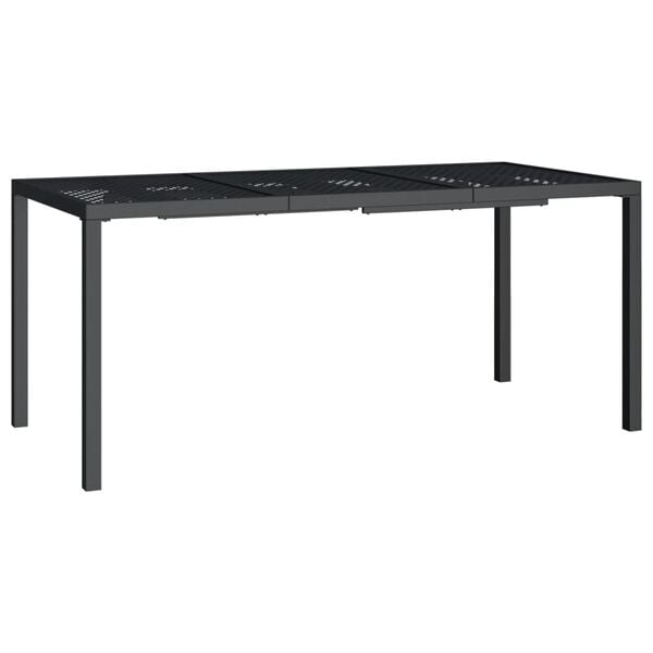 vidaXL Garden Table Anthracite Powder-Coated Steel 65.0 x 31.5 x 28.3 in