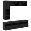 vidaXL TV Cabinet Wall-mounted 7 pcs Black Oak Engineered Wood