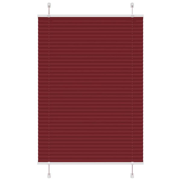 vidaXL Pleated Blind Bordeaux Red 100% Polyester 39.4 in x 39.4 in