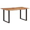 vidaXL Dining Table Acacia with Black Legs Solid Acacia Wood