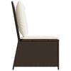 vidaXL Reclining Patio Sofa Brown Poly Rattan 21.3 x 26.4 x 37.4 inches