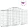 vidaXL Gabion Basket Set of 11 Silver Galvanized Iron Large Durable