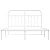 vidaXL Bed Frame White Steel Double Bed Frame Rectangular Durable