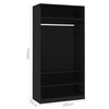 vidaXL Wardrobe Black Engineered wood Compact Wardrobe Rectangular