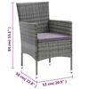 vidaXL Dining Set Grey PE rattan, Glass, Aluminum, Steel, Polyester Medium