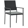 vidaXL Garden Chair Set of 2 Black, Light Grey PE rattan