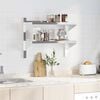vidaXL Wall Shelf Silver Stainless Steel 29.5 x 11.8 x 23.6 in
