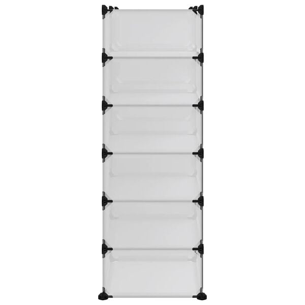 vidaXL Shoe Rack Transparent PP (Polypropylene), Steel Large Modular
