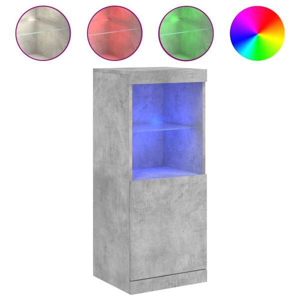 vidaXL Sideboard Concrete Grey Engineered wood, Glass Medium Sideboard