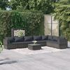 vidaXL Garden Lounge Set Grey PE rattan, powder-coated steel, plastic, glass