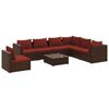 vidaXL Garden Lounge Set Brown PE rattan Large Modular