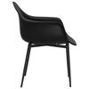 vidaXL Dining Chair Set of 2 Black Polypropylene Standard Durable