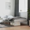 vidaXL Bed Frame White Steel Single Bed Frame Rectangular Modern