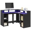 vidaXL Desk Black Engineered wood Large Desk Modern Computer Desk