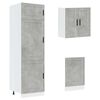 vidaXL Kitchen Cabinet Set Concrete grey Engineered wood and glass Medium