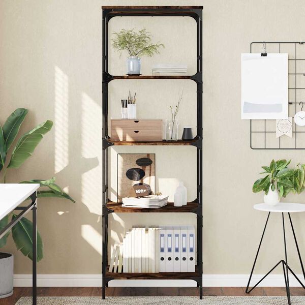 vidaXL Bookcase Smoked Oak Engineered wood 67.3 in height