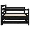 vidaXL Daybed With Trundle Black Solid Pine Wood 35.4 x 78.7 in