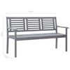 vidaXL Bench Gray, Anthracite Solid eucalyptus wood, 100% polyester Large