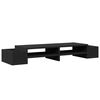 vidaXL Monitor Stand with Storage Black 39.4x10.6x5.9" Engineered Wood