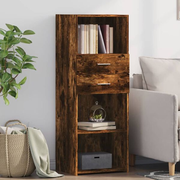 vidaXL Highboard Smoked oak Engineered wood Medium Highboard
