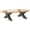vidaXL Coffee Table Legs X-Shaped 2 pcs Natural Steel 27.6x(16.5-16.9)" Steel