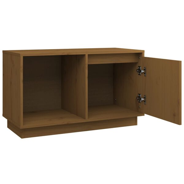 vidaXL TV Cabinet Honey Brown Solid Pine Wood Medium TV Cabinet
