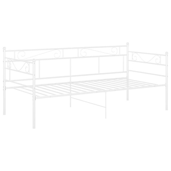 vidaXL Sofa Bed Frame White Powder-coated metal Single