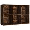 vidaXL Book Cabinet Smoked oak Engineered wood 25.9 x 11.8 x 38.6 in