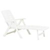 vidaXL Sunlounger White Plastic Standard Foldable Folding Sun Lounger